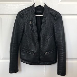 ZARA Faux Black Leather Jacket Size Small